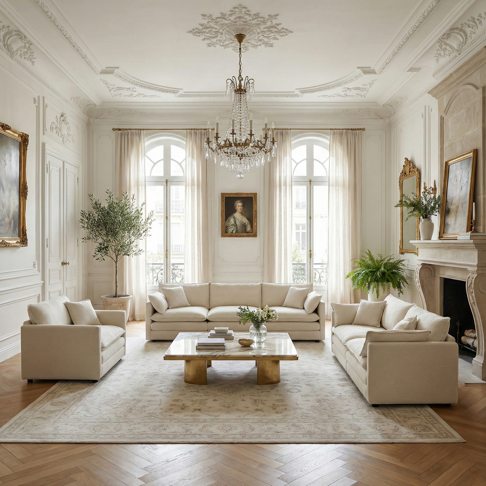 Fremont 3-Piece Modular Chenille Upholstered Sofa Set with Armchair, Loveseat and 3-Seater Sofa