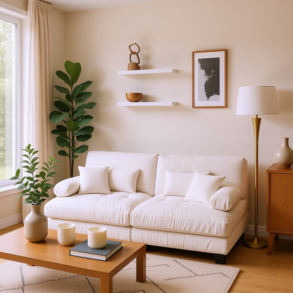 Monterey 94" 4-Seater Modular Cloud Sofa with Bolstered Armrests and Pillows