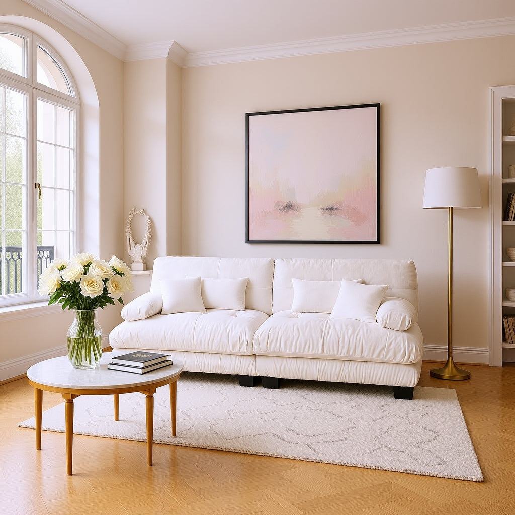 Monterey 94" 4-Seater Modular Cloud Sofa with Bolstered Armrests and Pillows