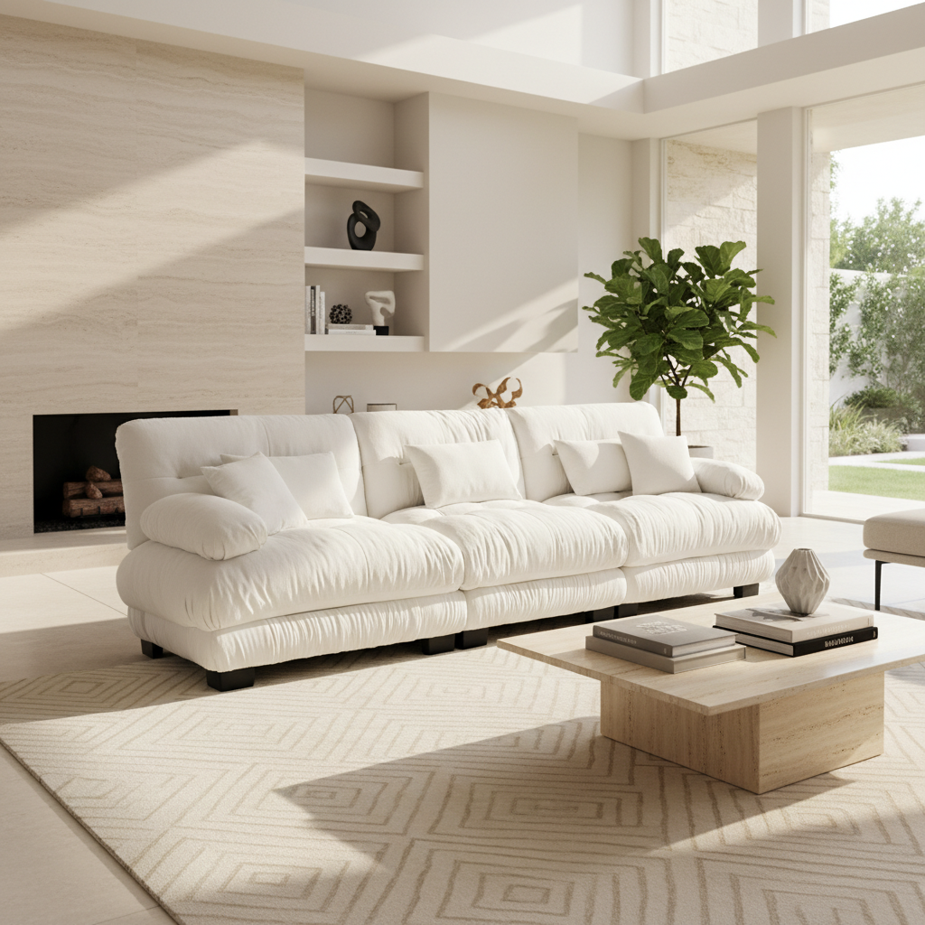 Monterey 130" Extra Large 6-Seater Deep Seat Modular Sectional Sofa Cloud Couch