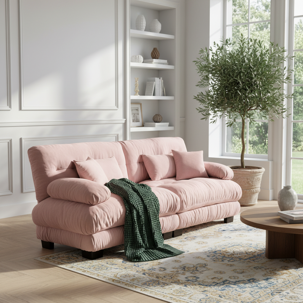 Monterey 94" 4-Seater Modular Cloud Sofa with Bolstered Armrests and Pillows