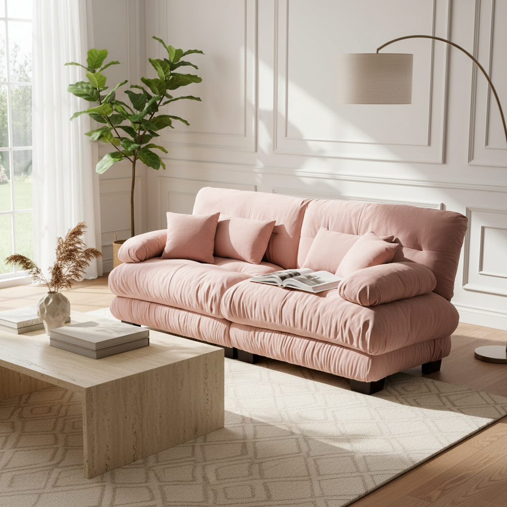 Monterey 94" 4-Seater Modular Cloud Sofa with Bolstered Armrests and Pillows