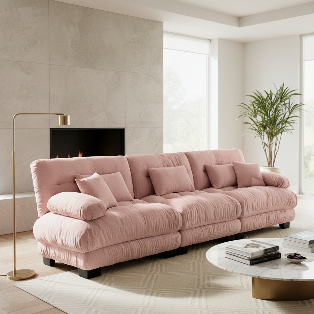 Monterey 130" Extra Large 6-Seater Deep Seat Modular Sectional Sofa Cloud Couch