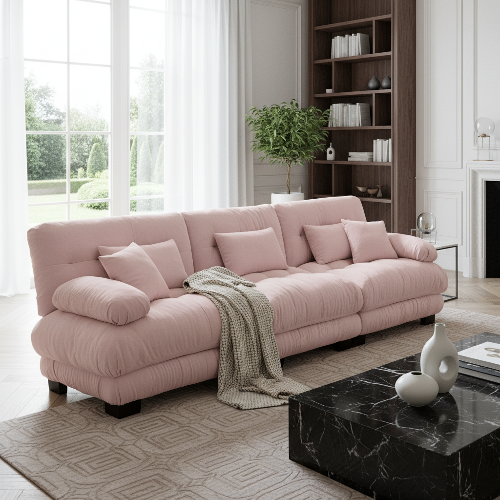 Monterey 130" Extra Large 6-Seater Deep Seat Modular Sectional Sofa Cloud Couch