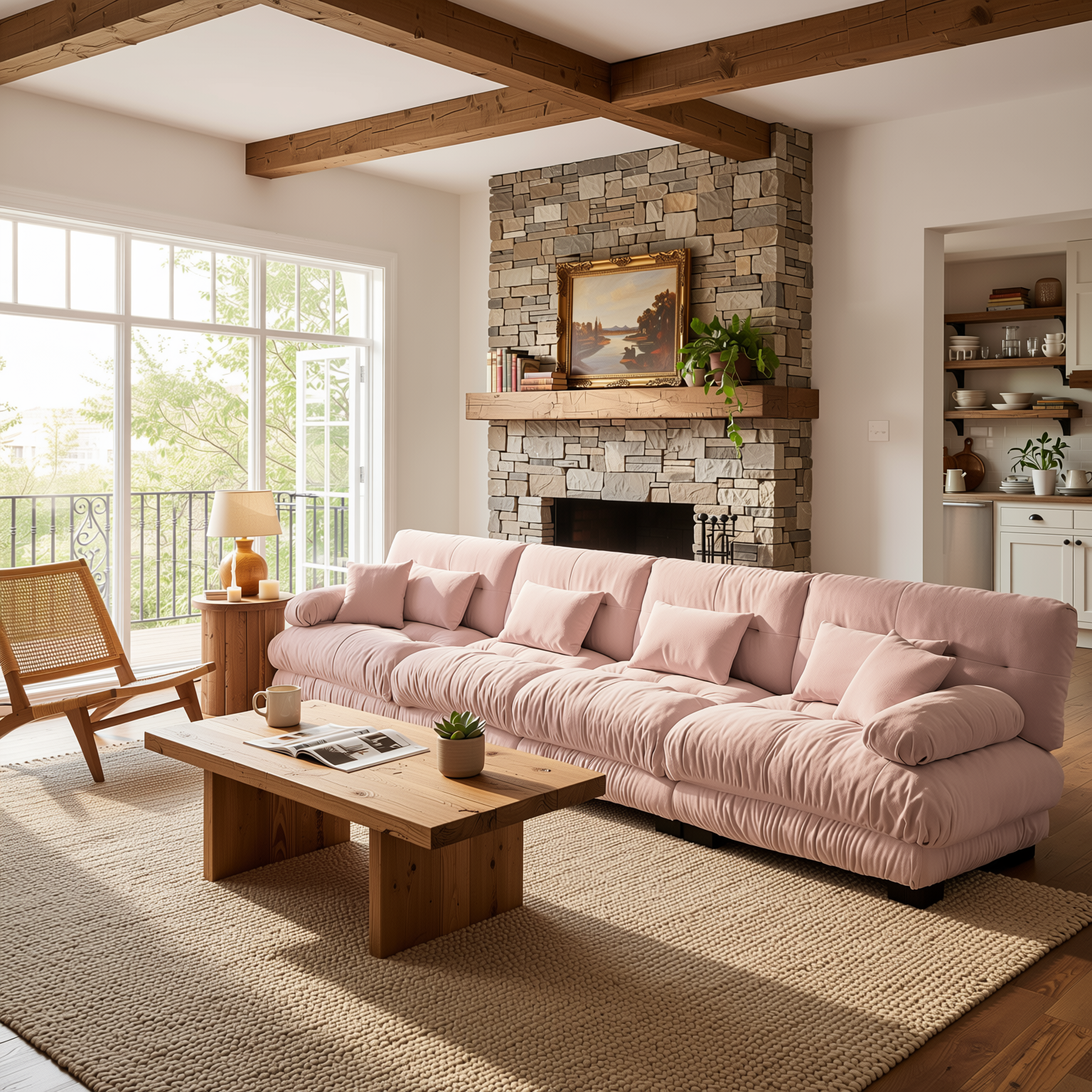 Monterey 173" Extra Large Modular Chenille Cloud Sectional Sofa with Bolstered Armrests