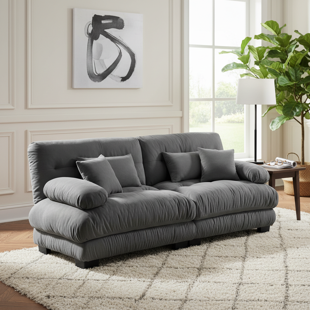 Monterey 94" 4-Seater Modular Cloud Sofa with Bolstered Armrests and Pillows