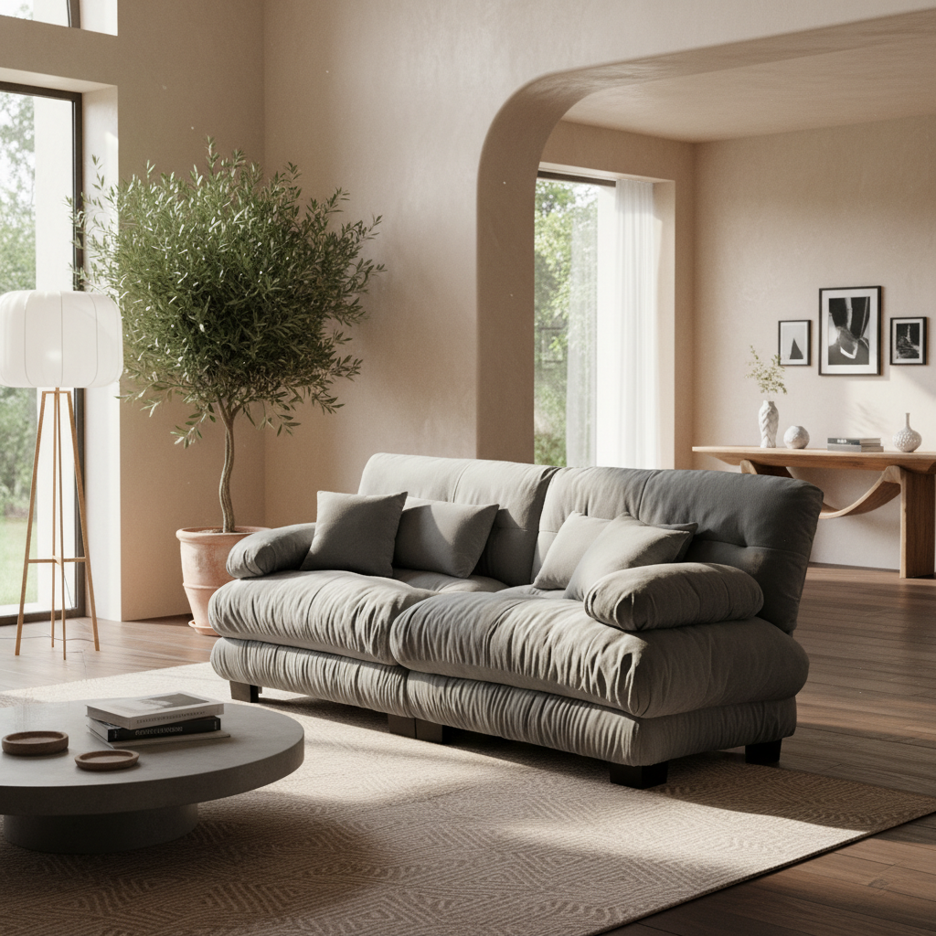 Monterey 94" 4-Seater Modular Cloud Sofa with Bolstered Armrests and Pillows