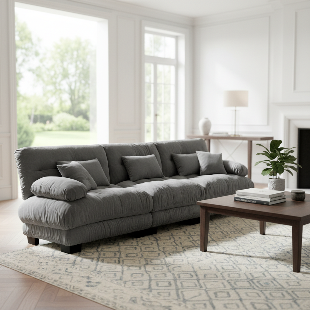 Monterey 130" Extra Large 6-Seater Deep Seat Modular Sectional Sofa Cloud Couch