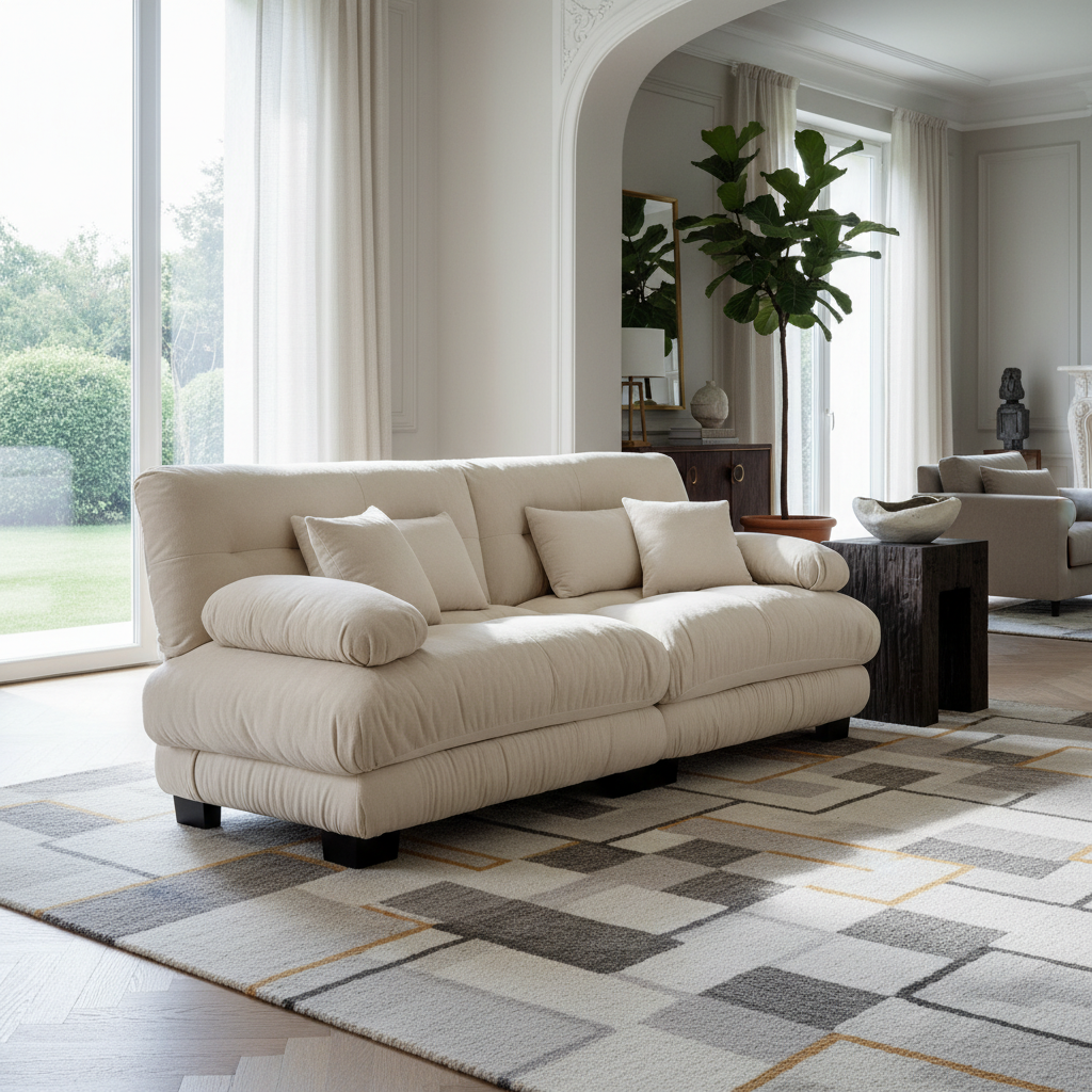 Monterey 94" 4-Seater Modular Cloud Sofa with Bolstered Armrests and Pillows