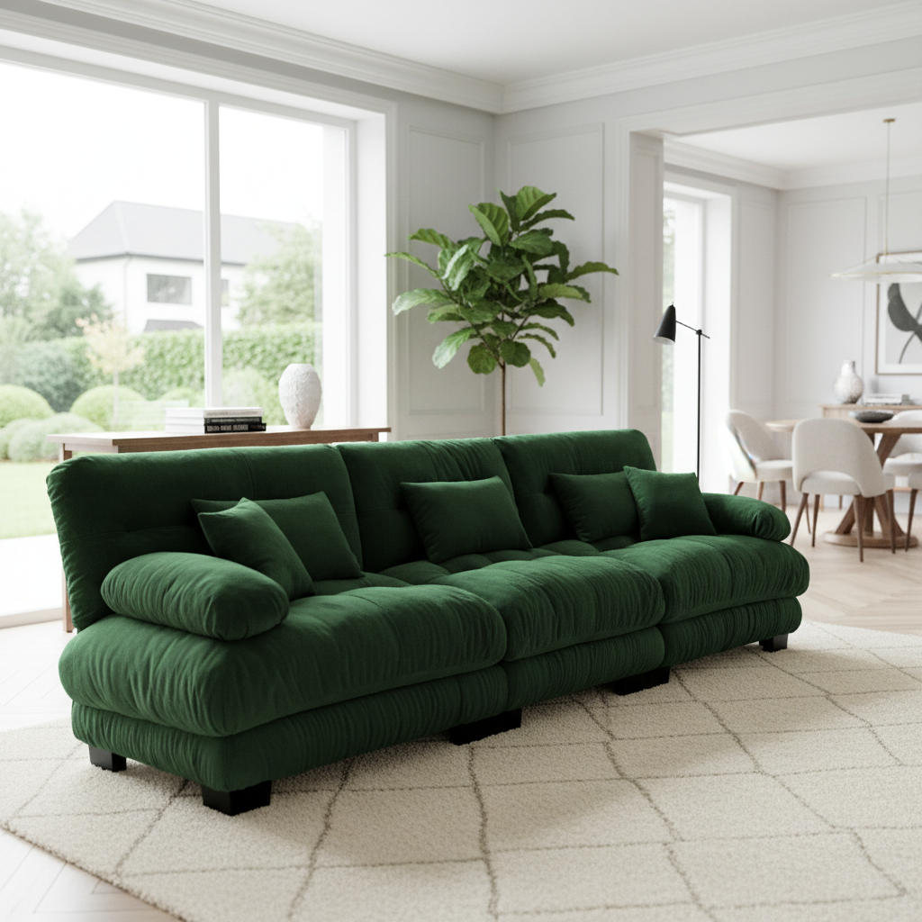 Monterey 130" Extra Large 6-Seater Deep Seat Modular Sectional Sofa Cloud Couch