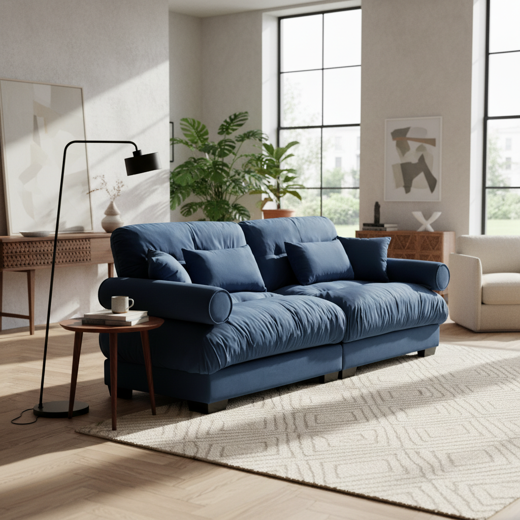 Napa 94" Modular Velvet Upholstered 2-Seater Sofa with Bolstered Armrests
