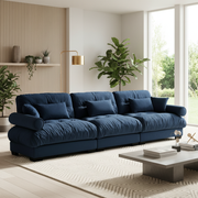 Napa 130" Modular Velvet Upholstered Oversized 3-Seater Sofa Couch