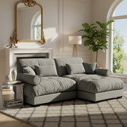 Napa 94” Modular Velvet Upholstered 2-Seater Sofa with Ottoman