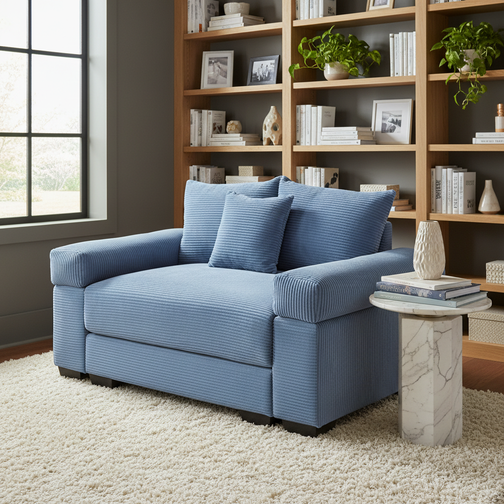 Albany 54.3" 1 Piece Oversized Corduroy Modular Armchair