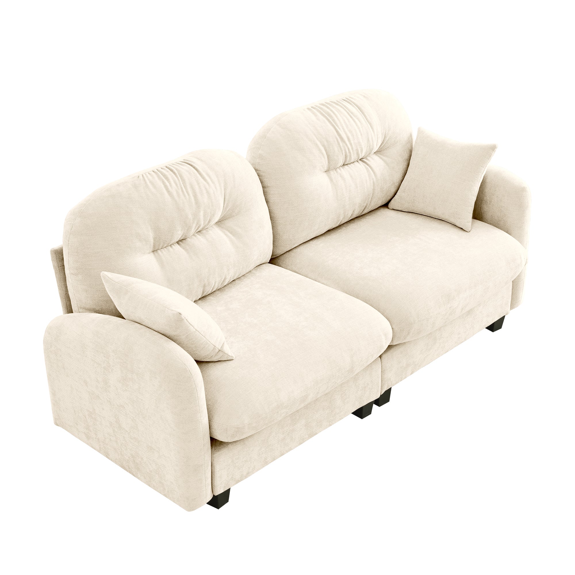 Roselyn 74" Modular Chenille Cloud Loveseat Sofa with Tufted Cushion Backrest