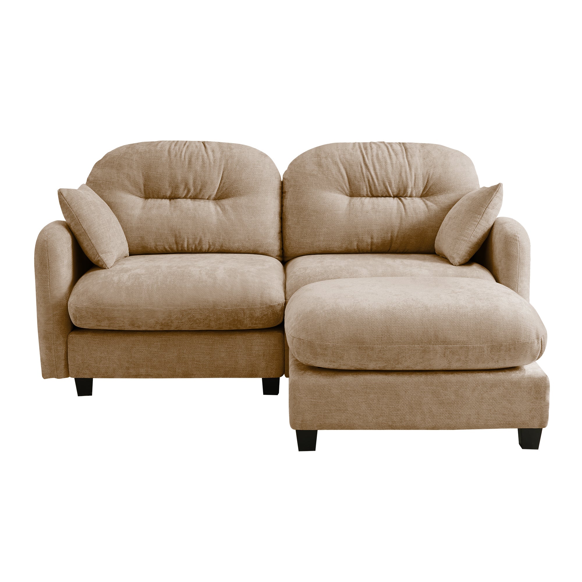 Roselyn 74" Modular Chenille Cloud L-Shaped Sectional Sofa with Ottoman