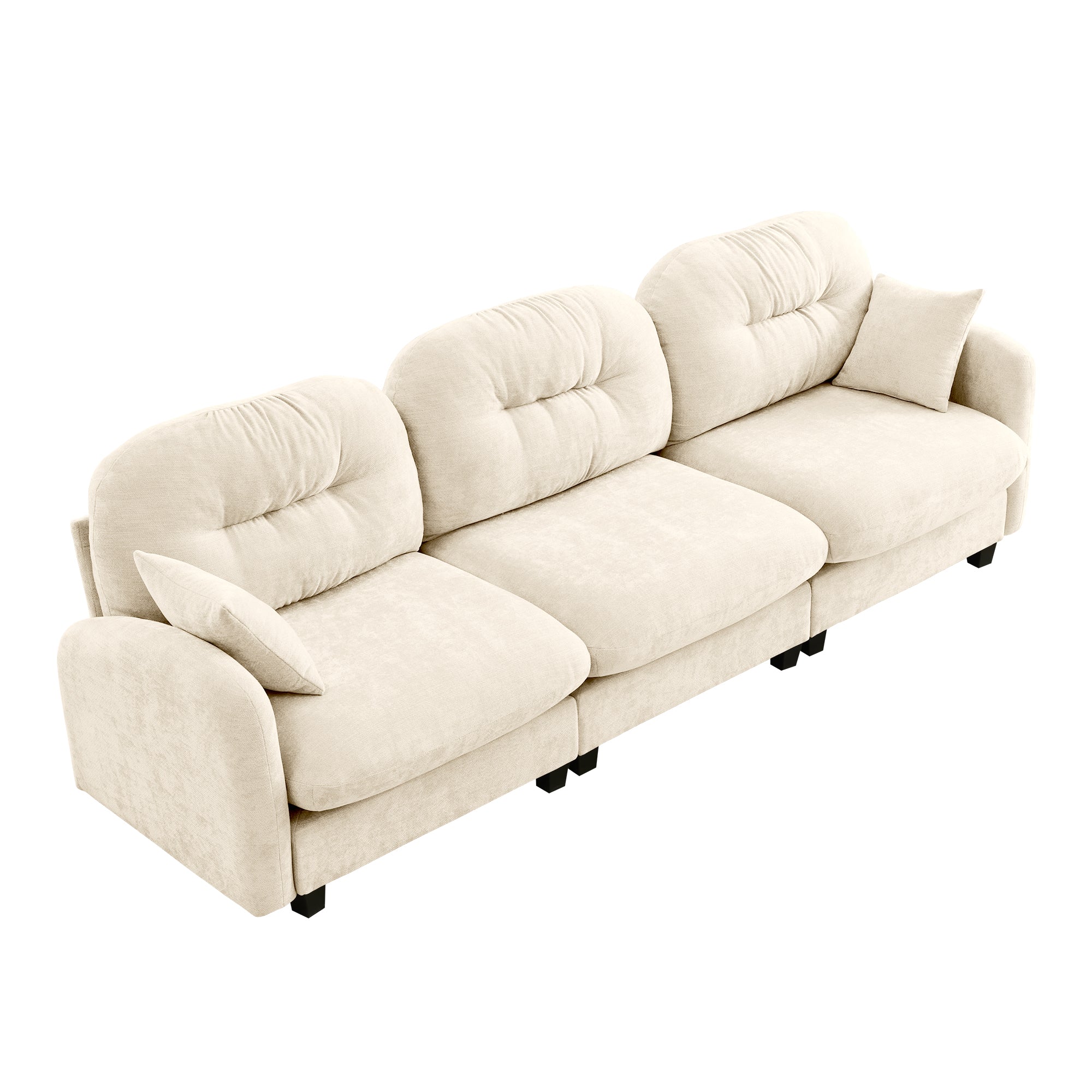 Roselyn 107" Modular Chenille Cloud 3-Seater Sofa with Elegant Armrests