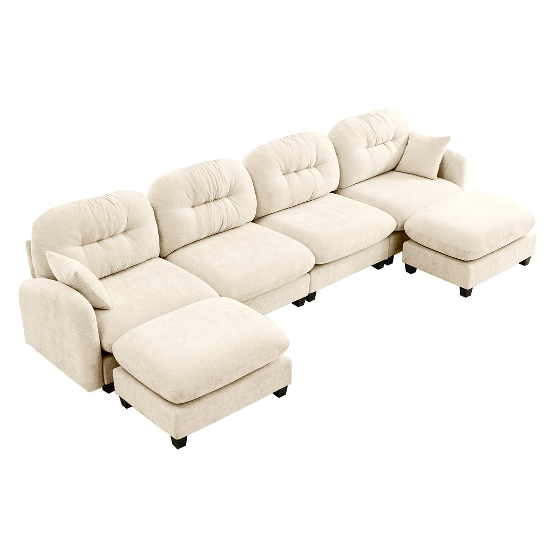 Two Loose Corner Ottomans