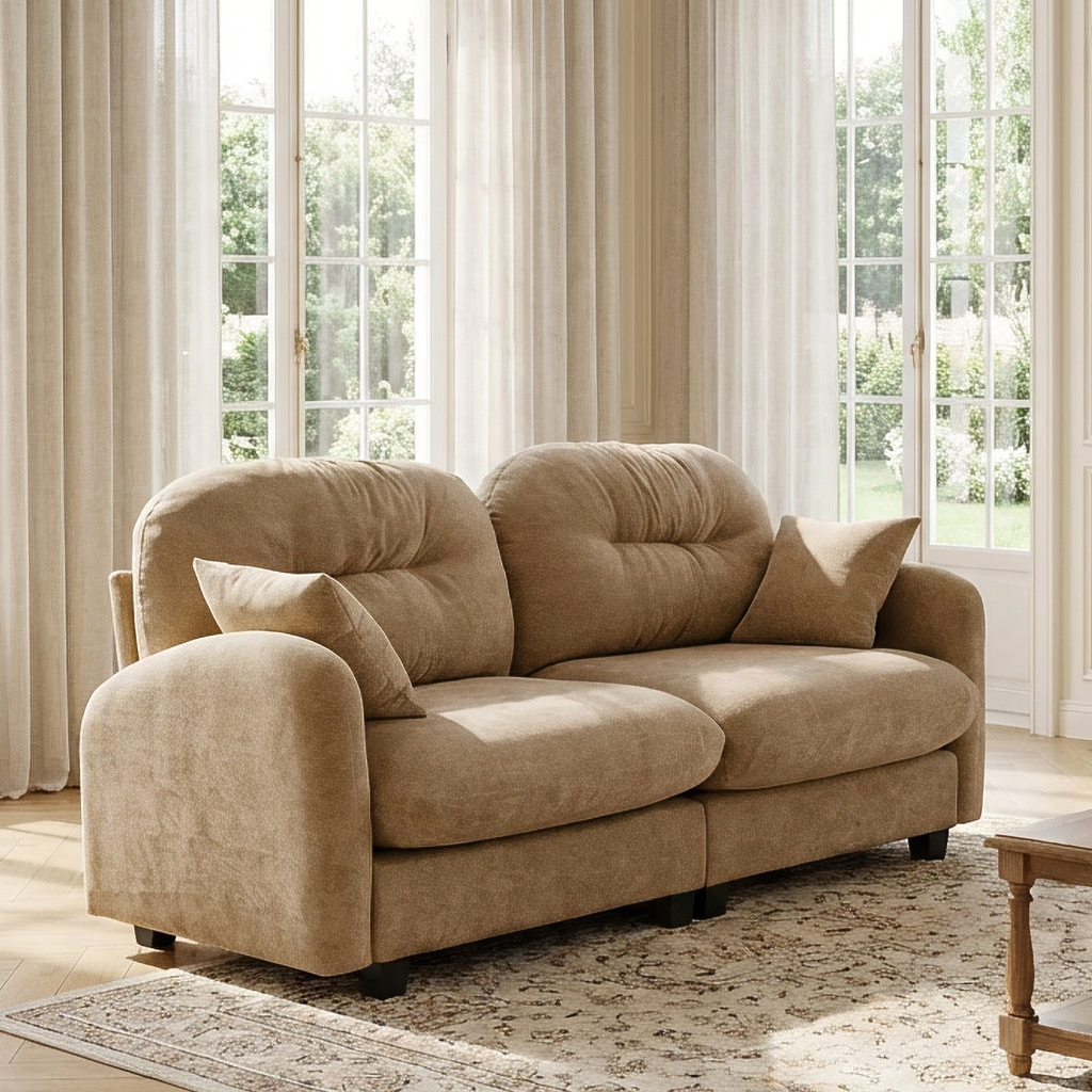 Roselyn 74" Modular Chenille Cloud Loveseat Sofa with Tufted Cushion Backrest