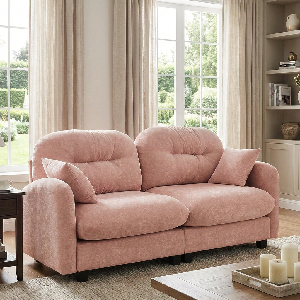 Roselyn 74" Modular Chenille Cloud Loveseat Sofa with Tufted Cushion Backrest