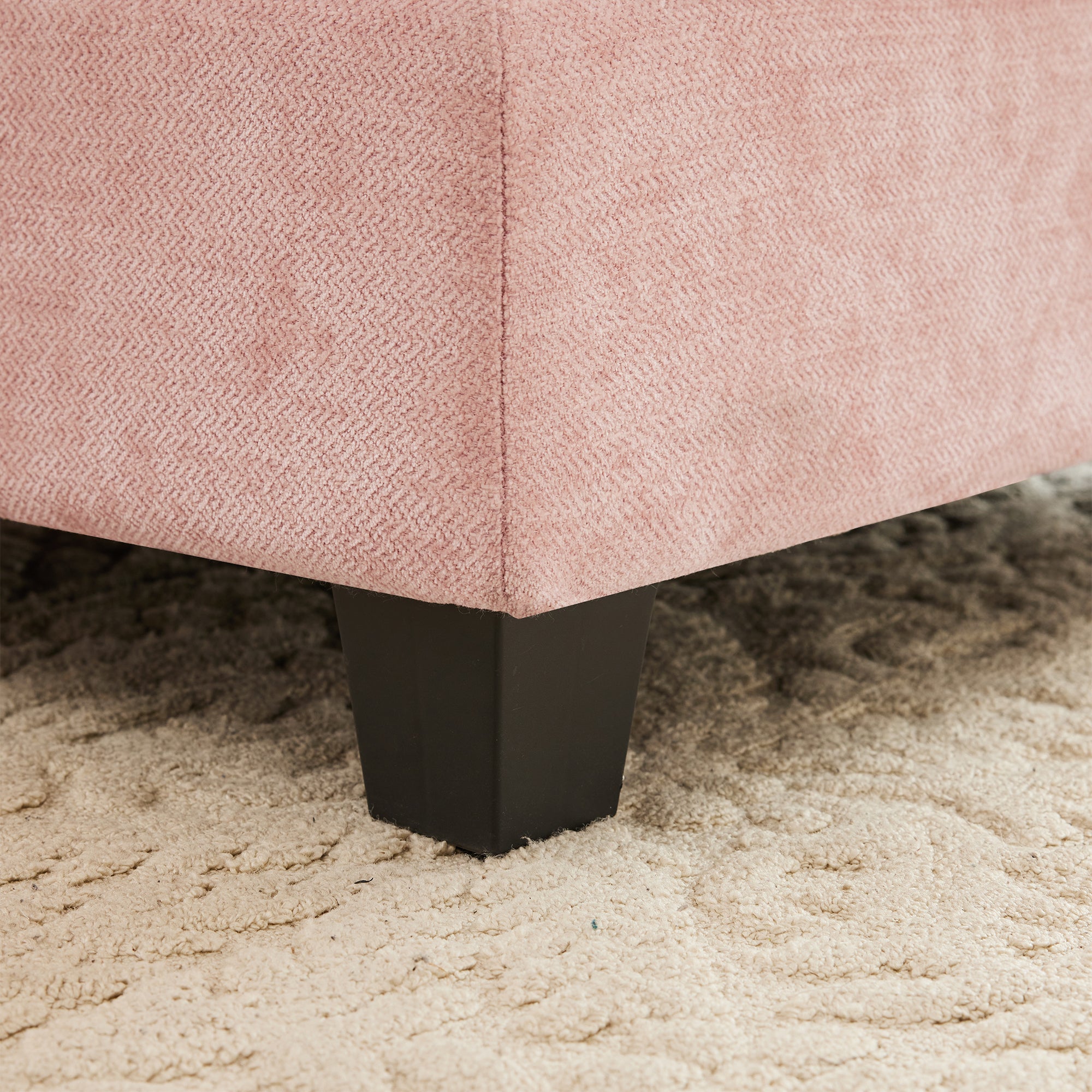 Roselyn 74" Modular Chenille Cloud L-Shaped Sectional Sofa with Ottoman