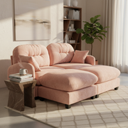 Roselyn 74" Chenille Sectional Modular Sofa with 2 Ottomans