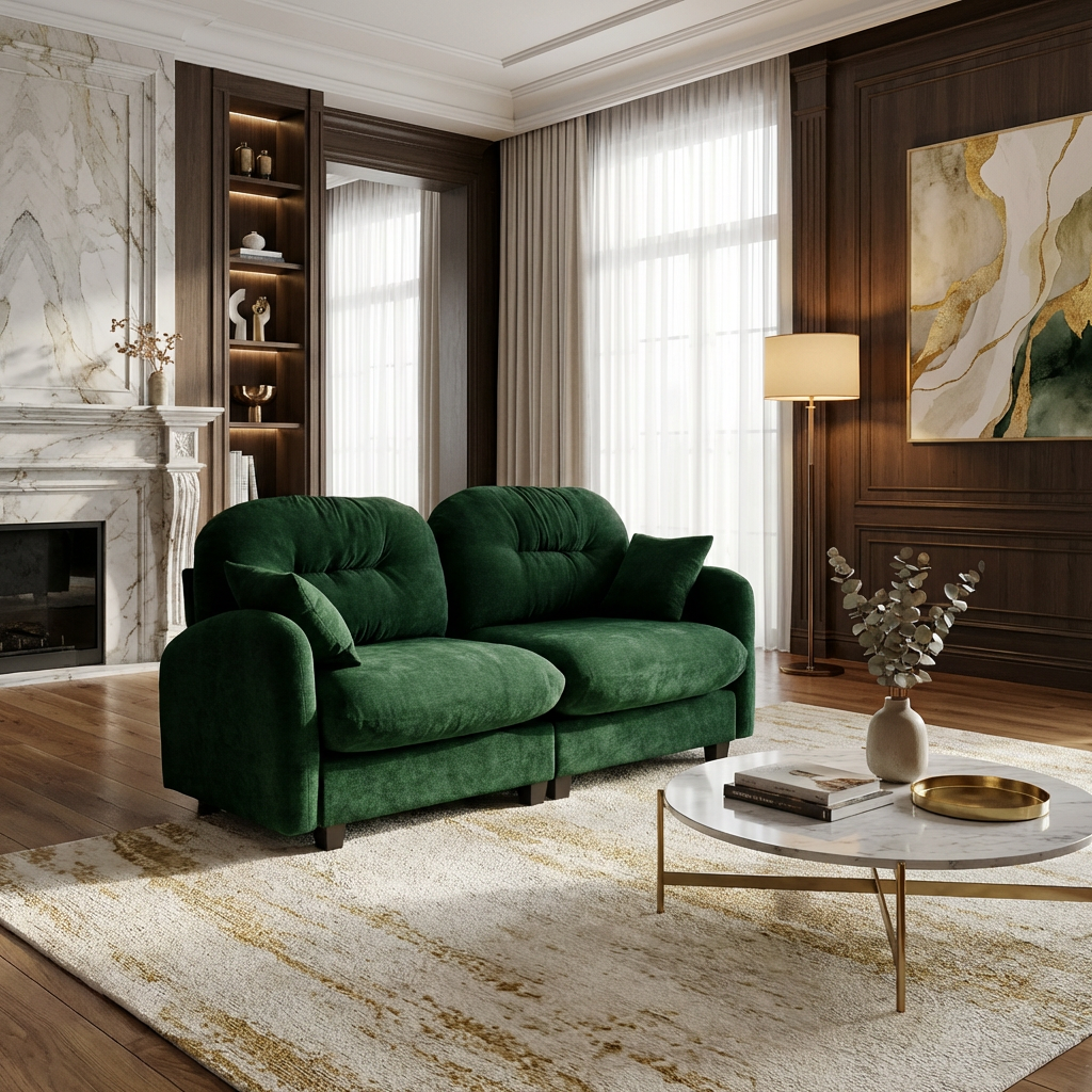 Roselyn 74" Modular Chenille Cloud Loveseat Sofa with Tufted Cushion Backrest