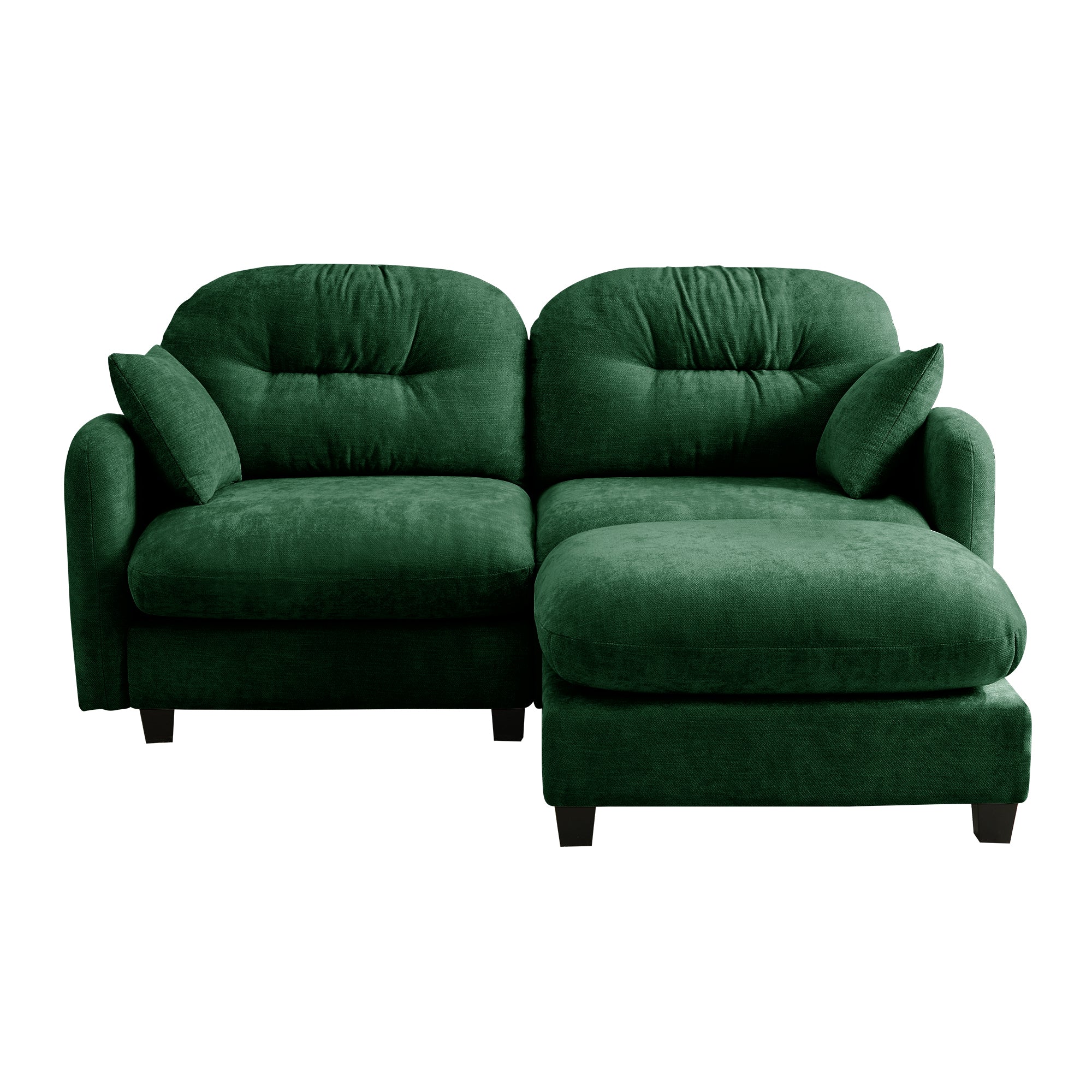 Roselyn 74" Modular Chenille Cloud L-Shaped Sectional Sofa with Ottoman