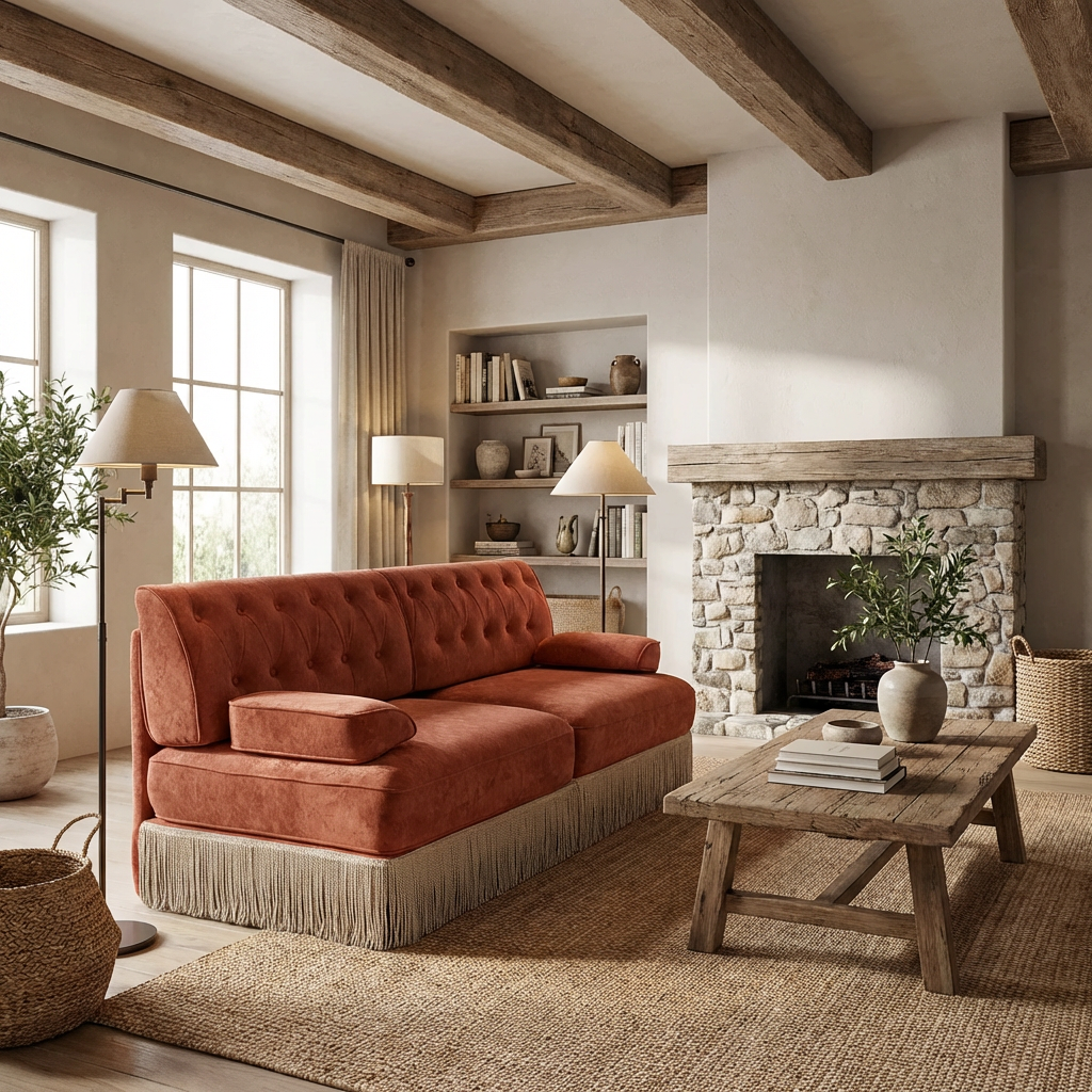 Austin 77" Tufted Velvet 2-Seater Loveseat Sofa with Fringe Skirt Base