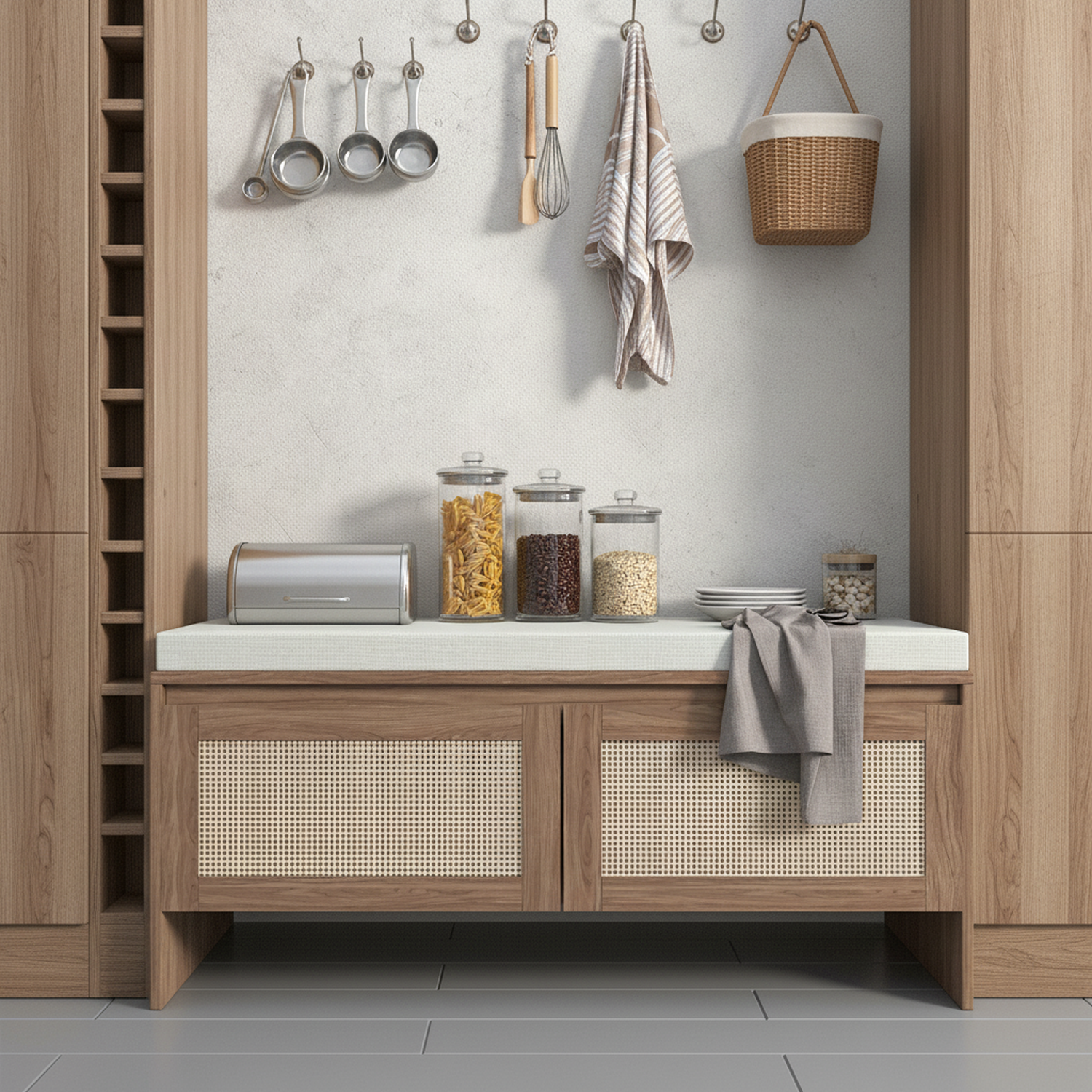 Isolde Rattan Storage Bench with Cushion, Natural Finish