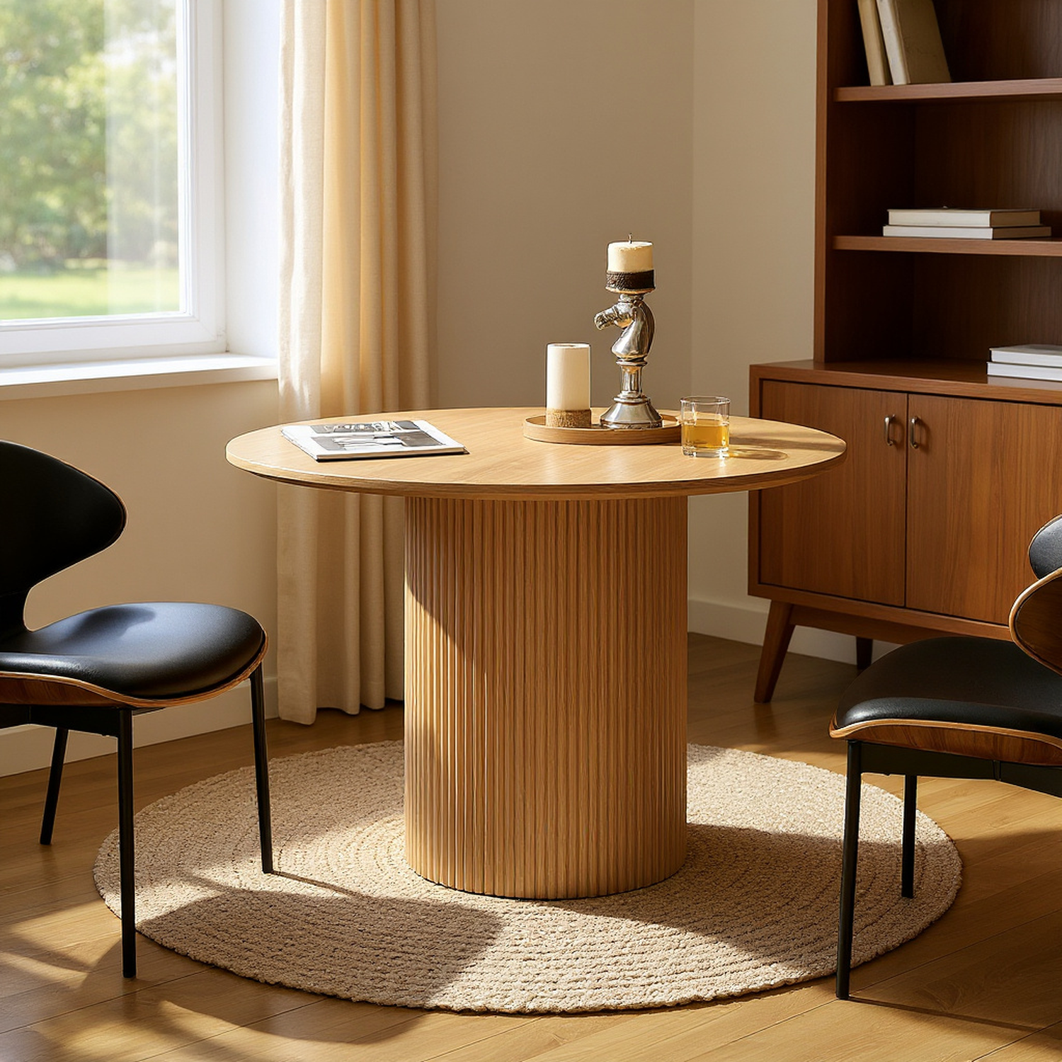 Lucerne 47" Wood Round Dining Table