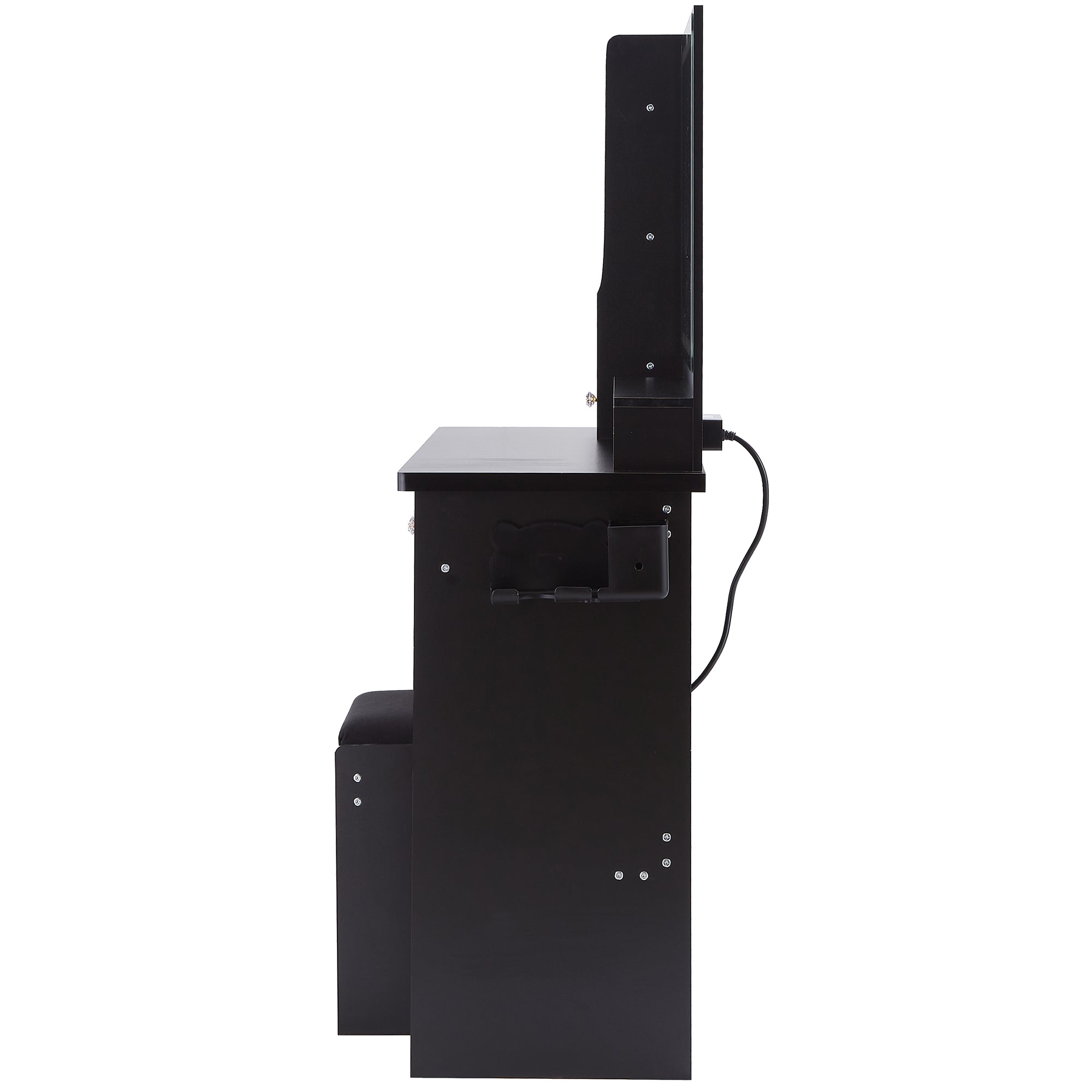 Aarhus 41" Black Vanity Set with LED Mirror and USB Power Station