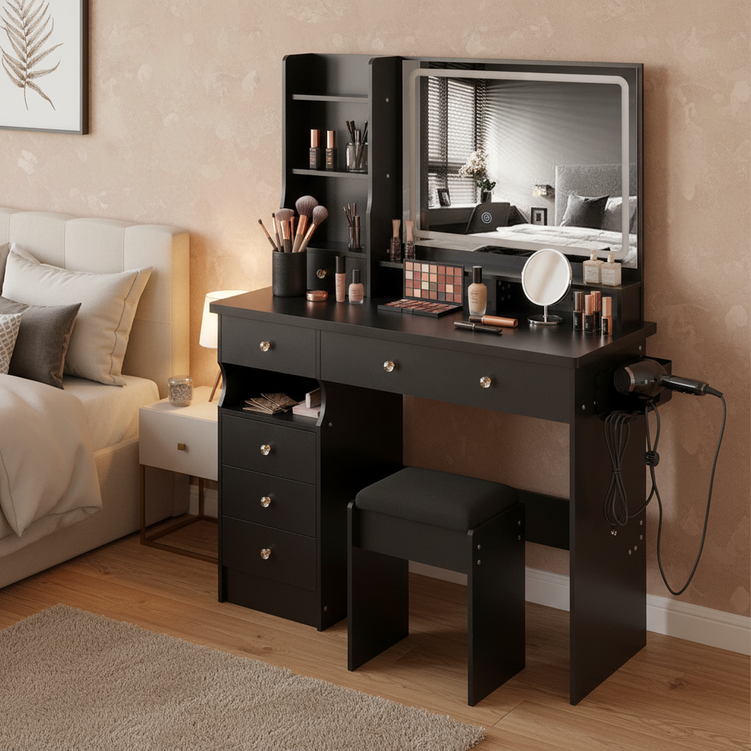Aarhus 41" Vanity Set with LED Mirror,USB Power Station