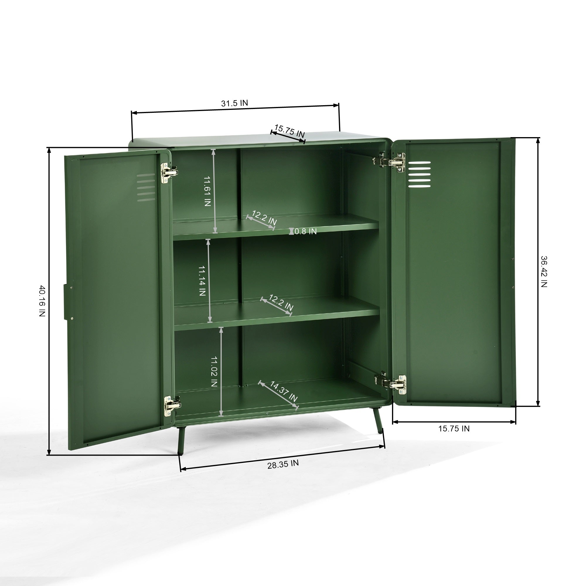 FORESTLINE 2-Door Steel Cabinet with Adjustable Shelves – HomyCasa