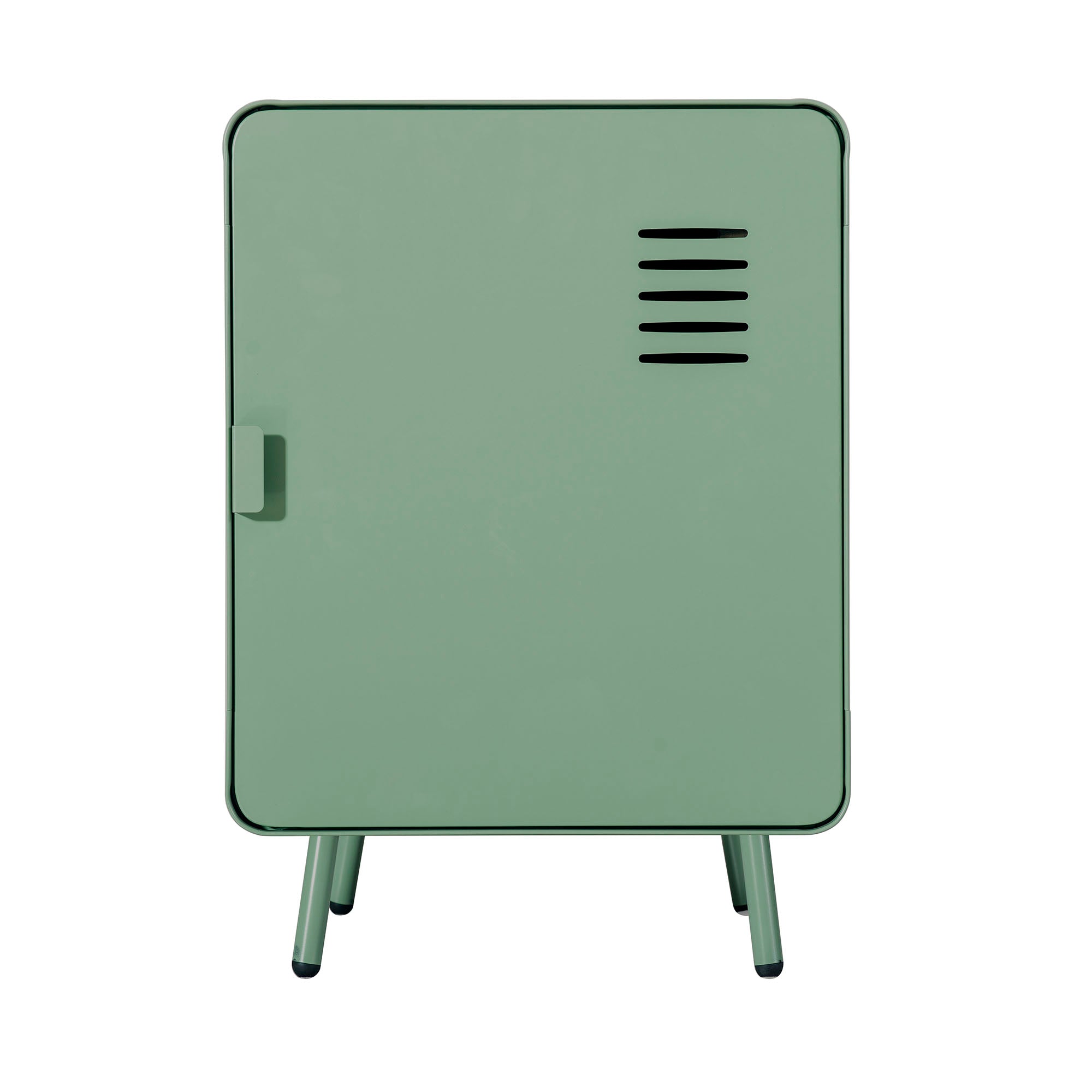 Homy Casa Walnut 2PC Morandi Green Compact Metal Storage Cabinet Night Stand with Ventilated Door no locker Assembled