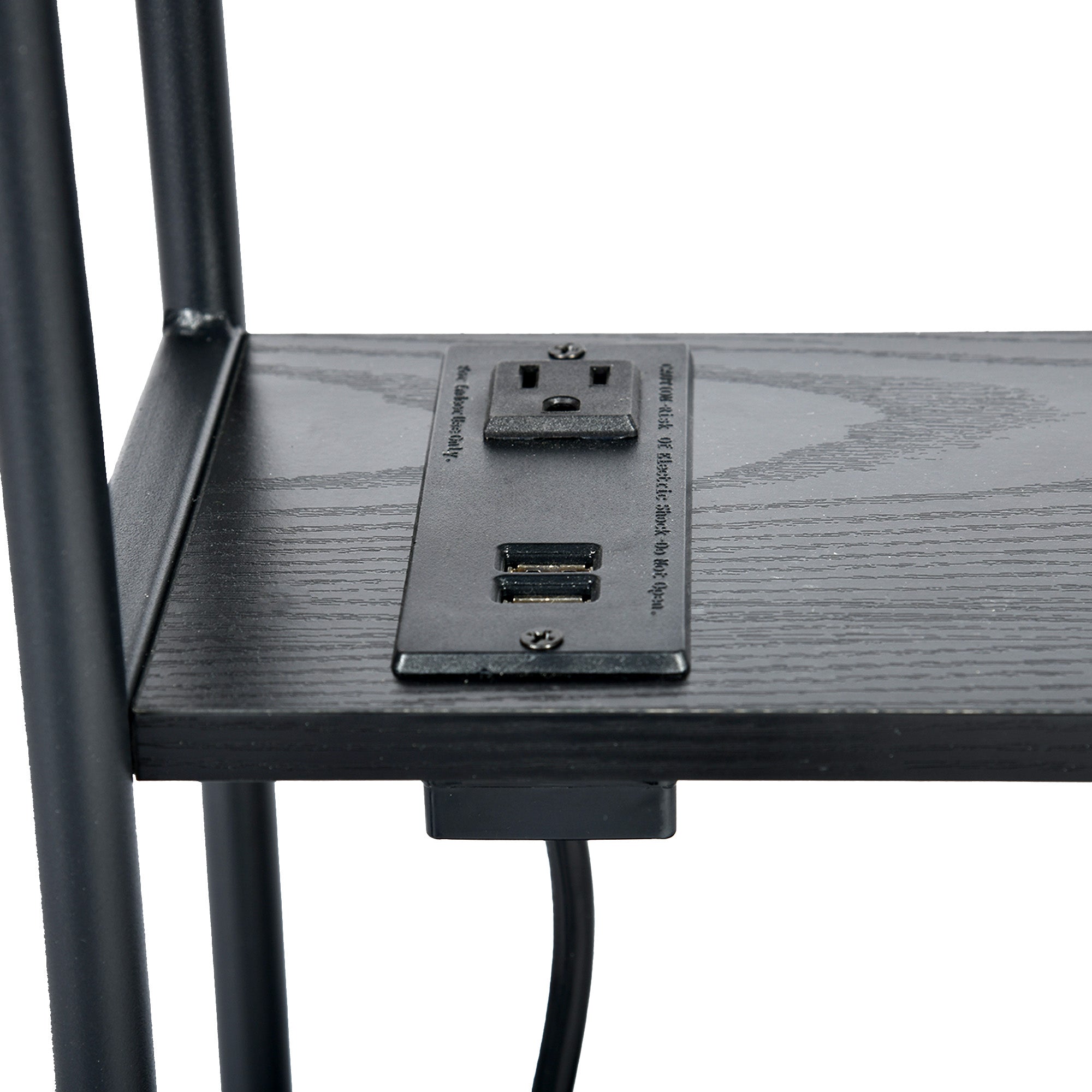 Homy Casa WANDA US Side Table "17.72 x 7.09 x 22.83 in" with Built-in Power Outlets and USB for Living Room, Bedroom, Office