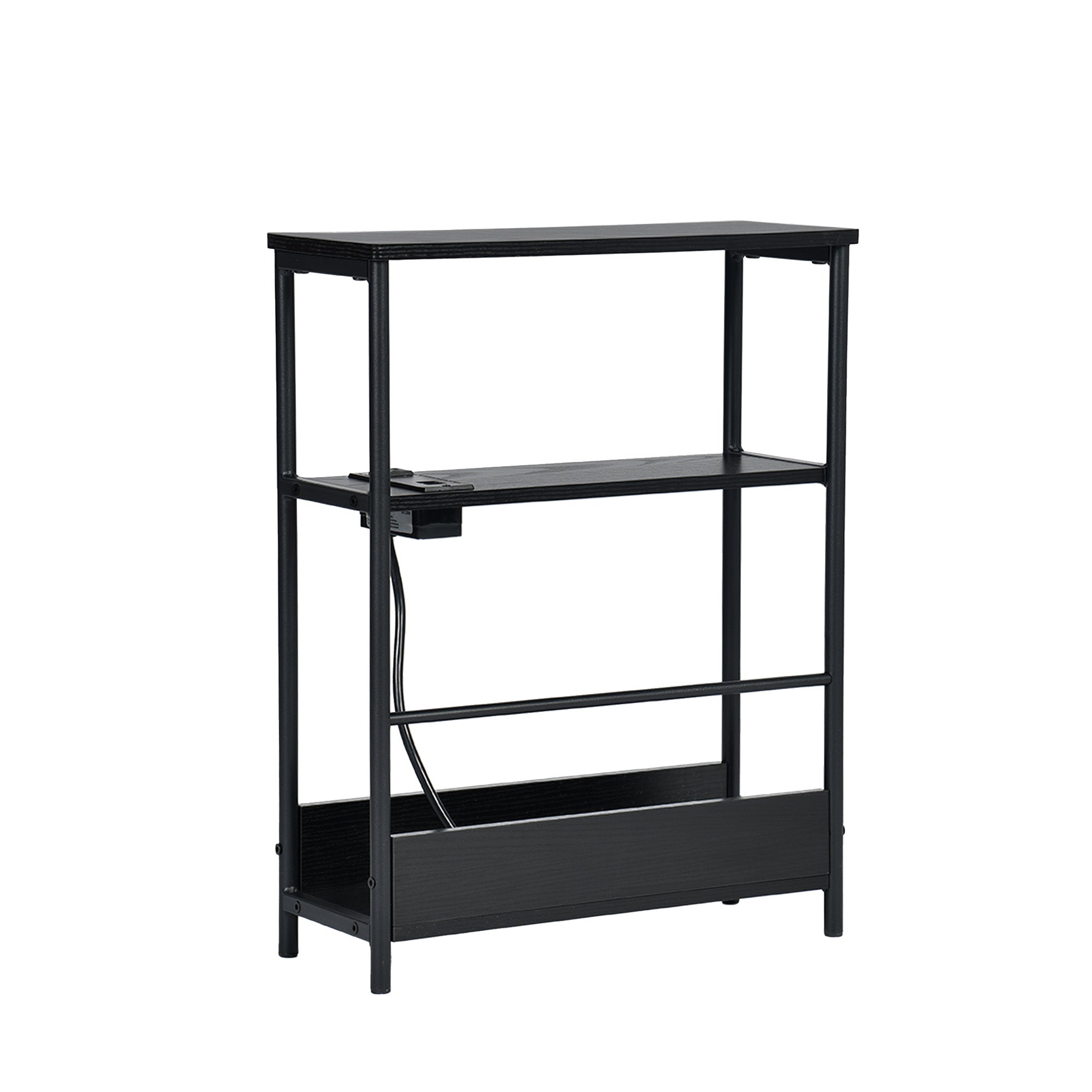 Homy Casa WANDA US Side Table "17.72 x 7.09 x 22.83 in" with Built-in Power Outlets and USB for Living Room, Bedroom, Office