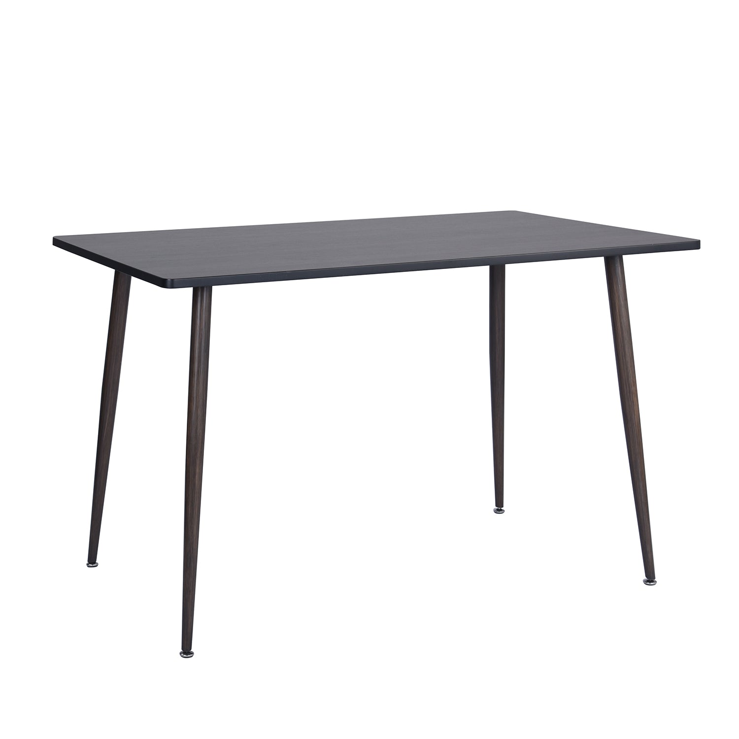 Homy Casa Whalen 5PC Dining Set 47.2” Dark Brown Table with 4 Scargill Dark Grey Upholstered Chairs