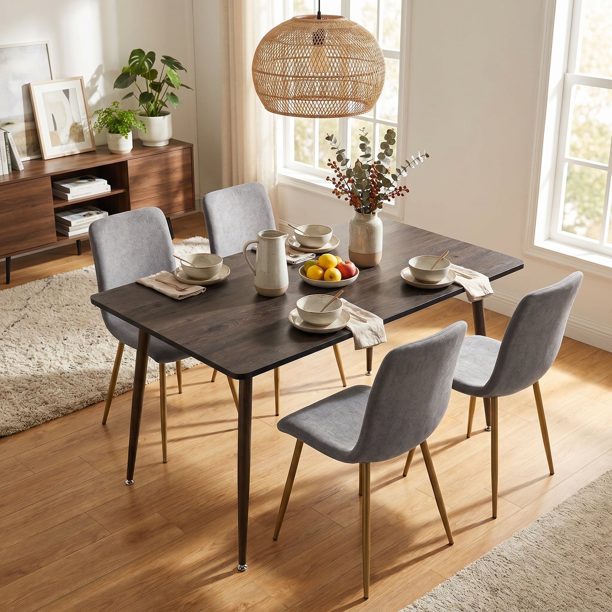 Homy Casa Scargill Modern Upholstered Dining Chair, Dark Grey,Open Box