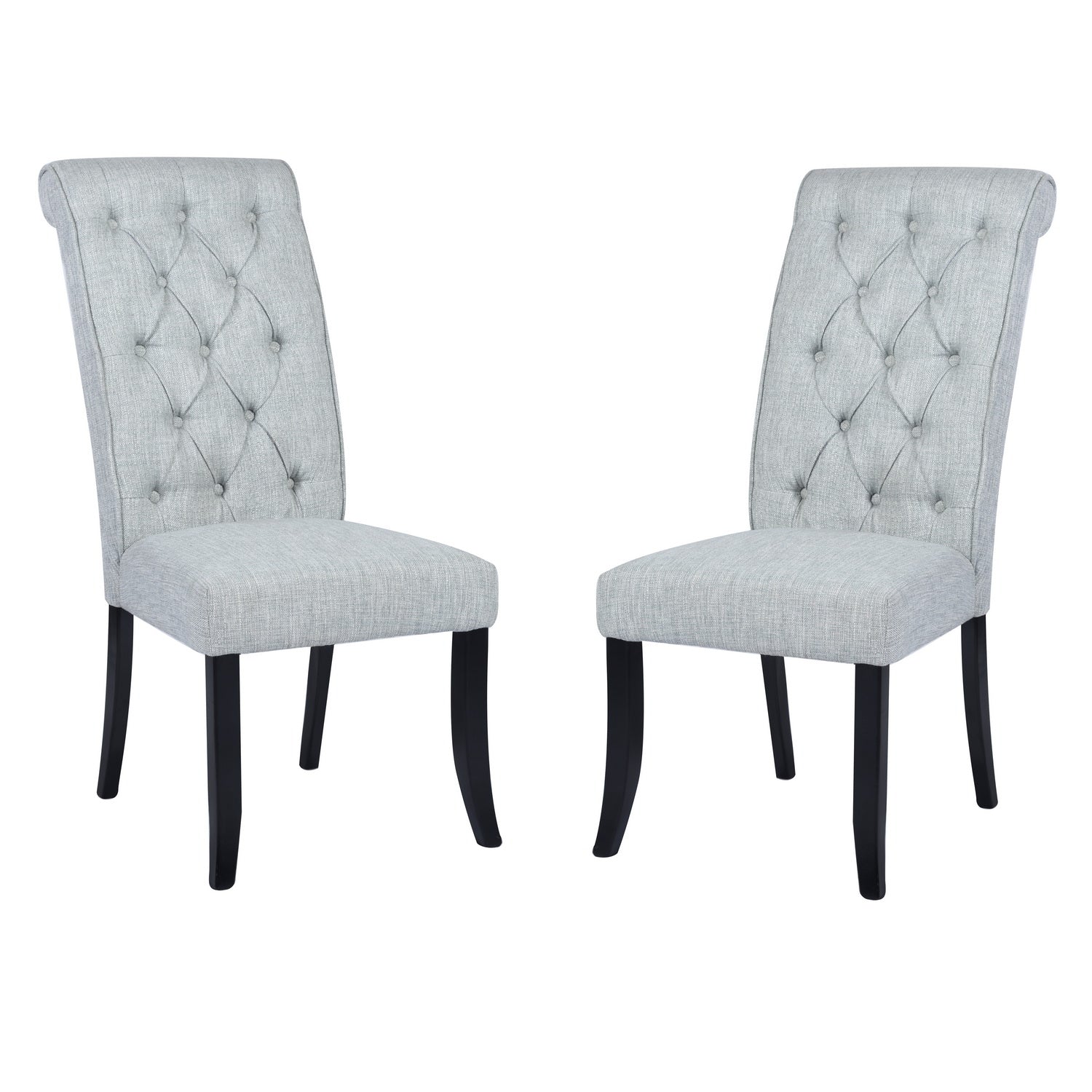 Homy Casa WILONA GERY 2 PCS Linen Dining Chair for Kitchen and Dining Room Open Box