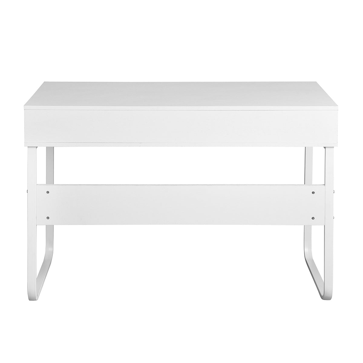 Homy Casa WIRE Modern Writing Desk with Storage Shelves, 43" White Computer Desk, Open Box