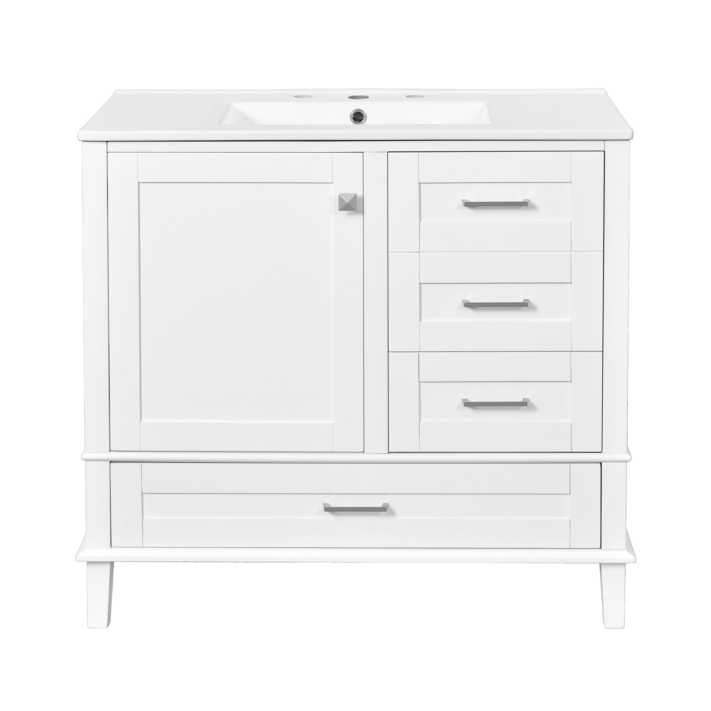 Solvang 36" Bathroom Vanity with Ceramic Sink and Storage Cabinet