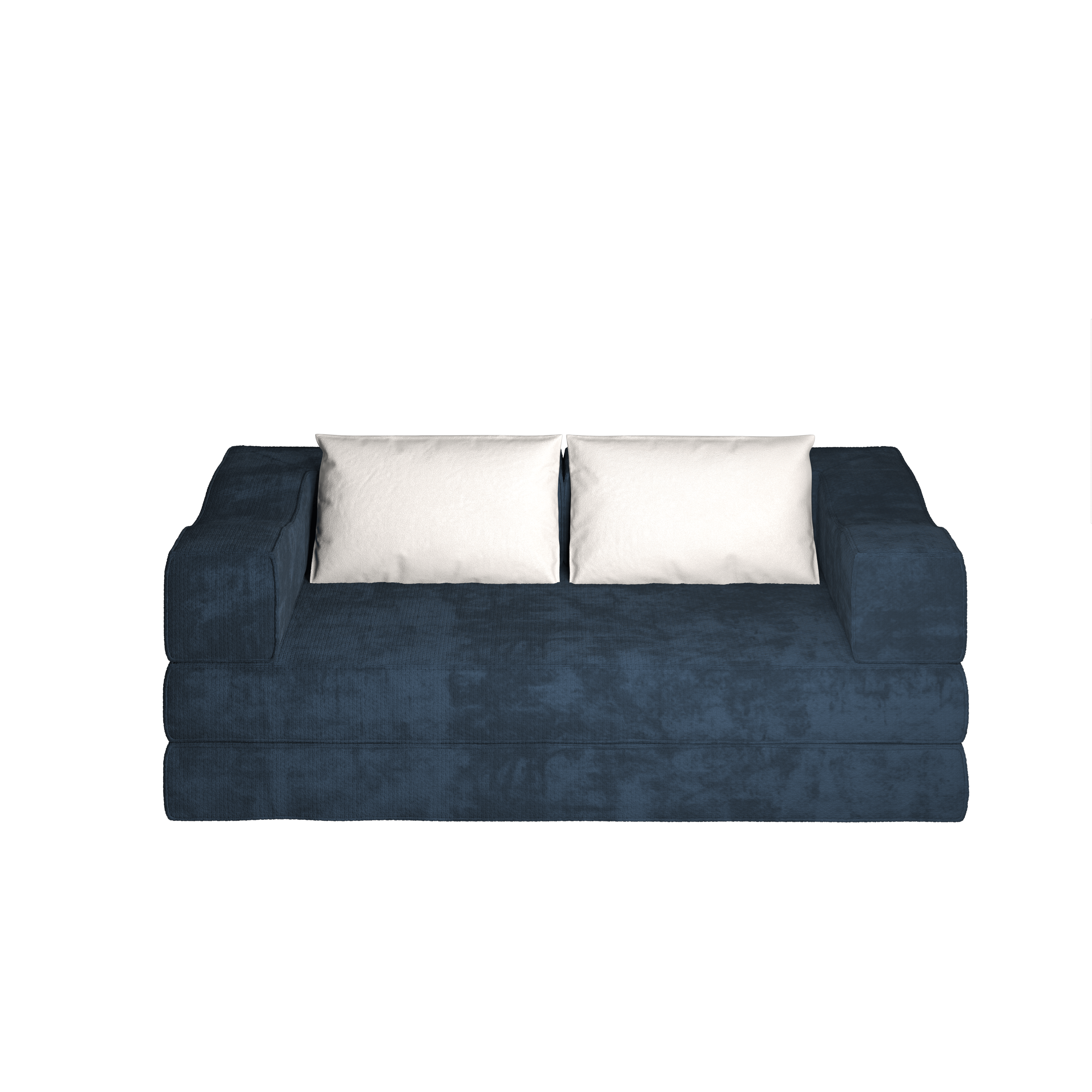 Abilene 80" Modular Chenille Convertible Sleeper Sofa Bed with 2 Pillows