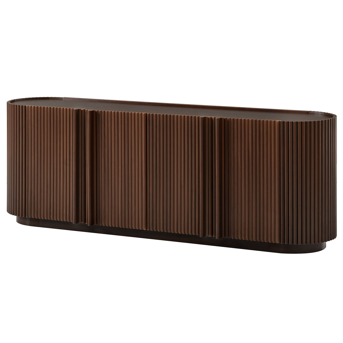 Cuneo 67" Fluted Credenza Media Console with Curved Edges