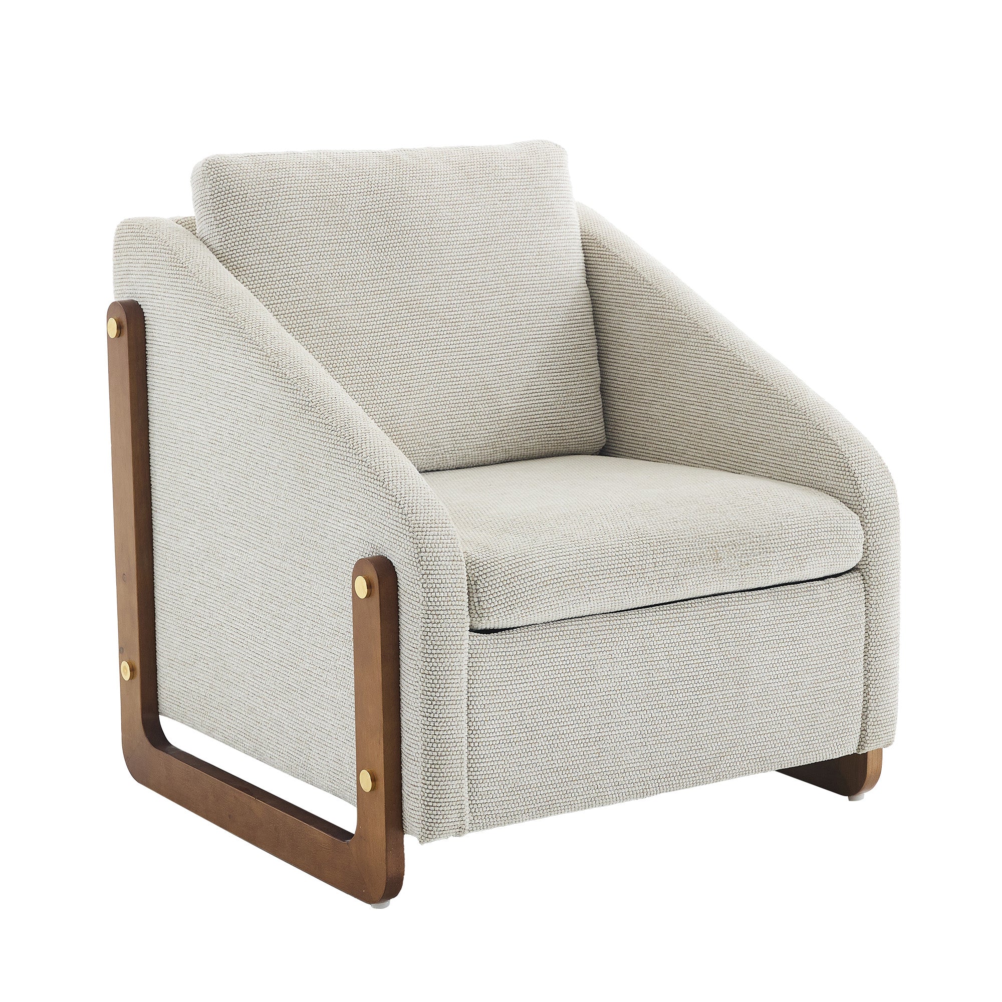 Sedgwick Modern Chenille Upholstered Armchair Wooden Frame