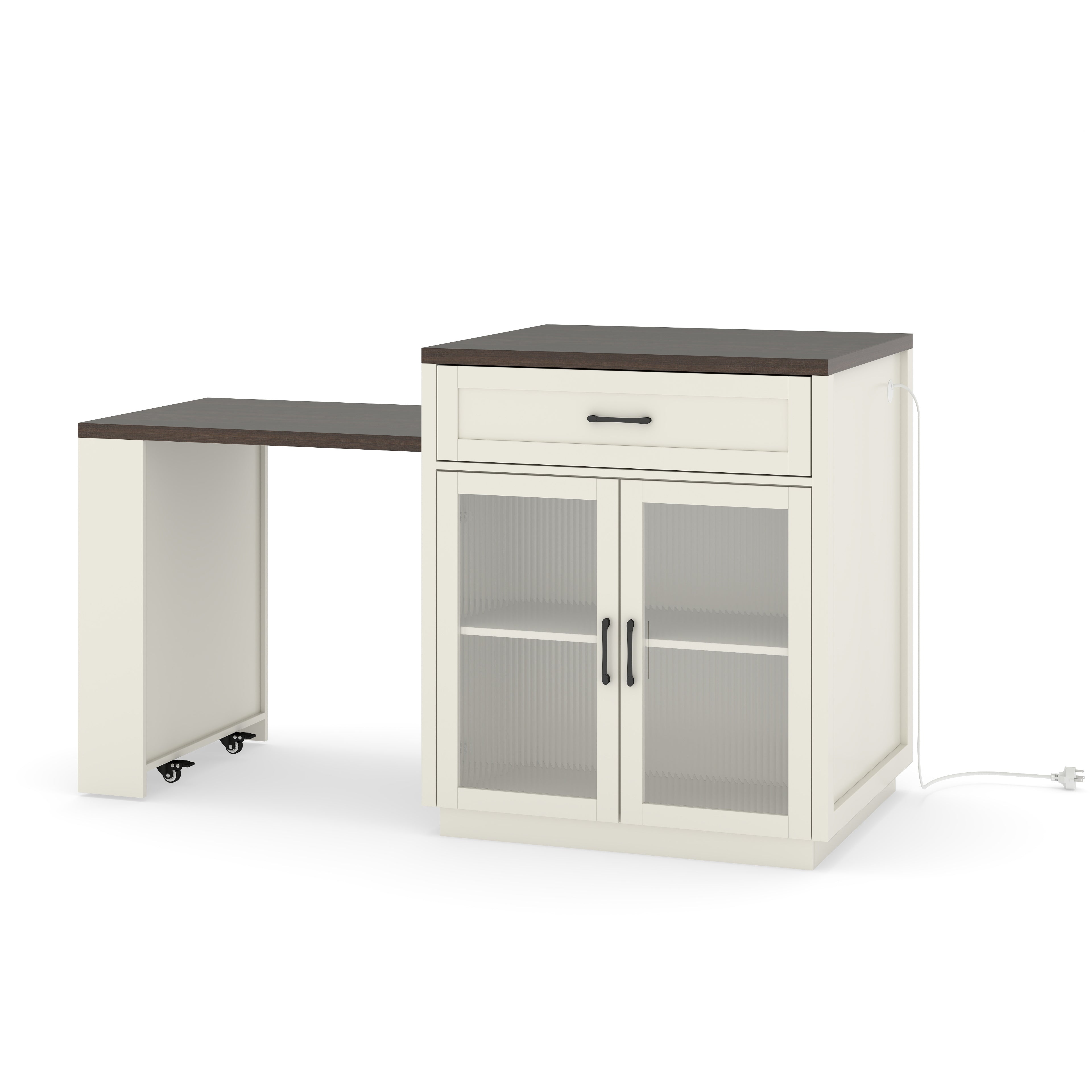 Marlin 83" Kitchen Island with Extendable Dining Table