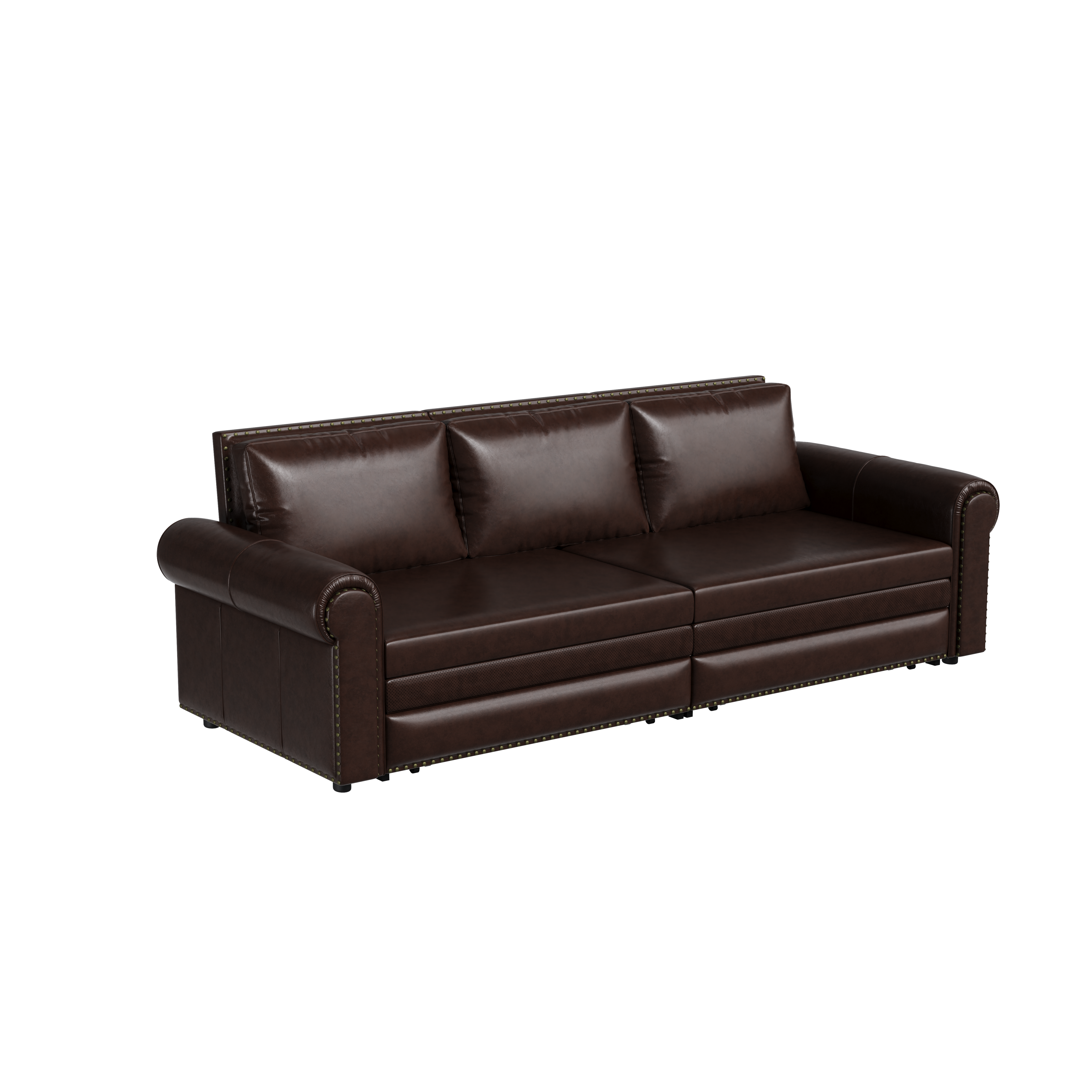 Denton 93.7" Faux Leather Chesterfield King Pull-Out Sleeper Sofa Bed