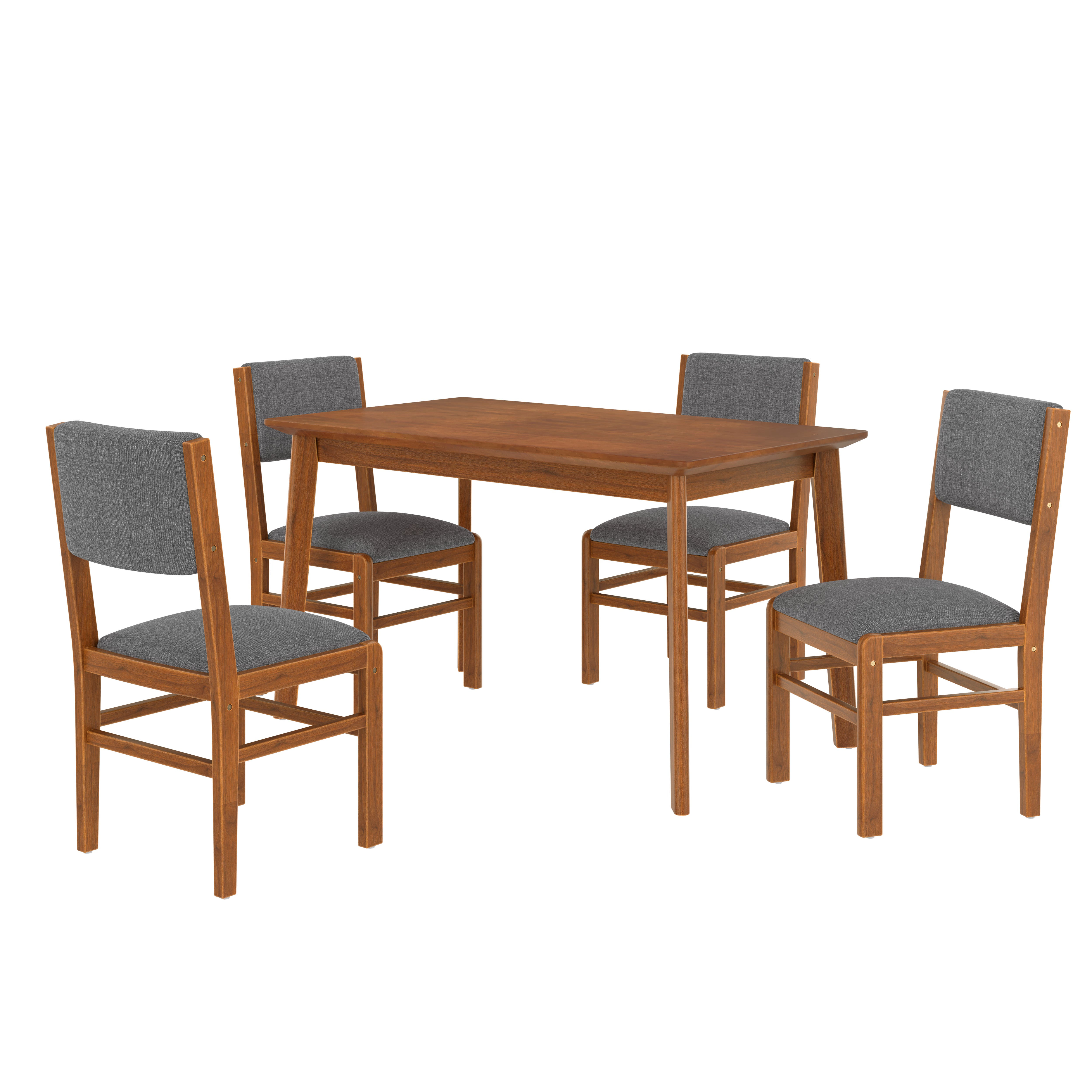 Seine 5 Pieces 47" Soild Wood Dining Table Set