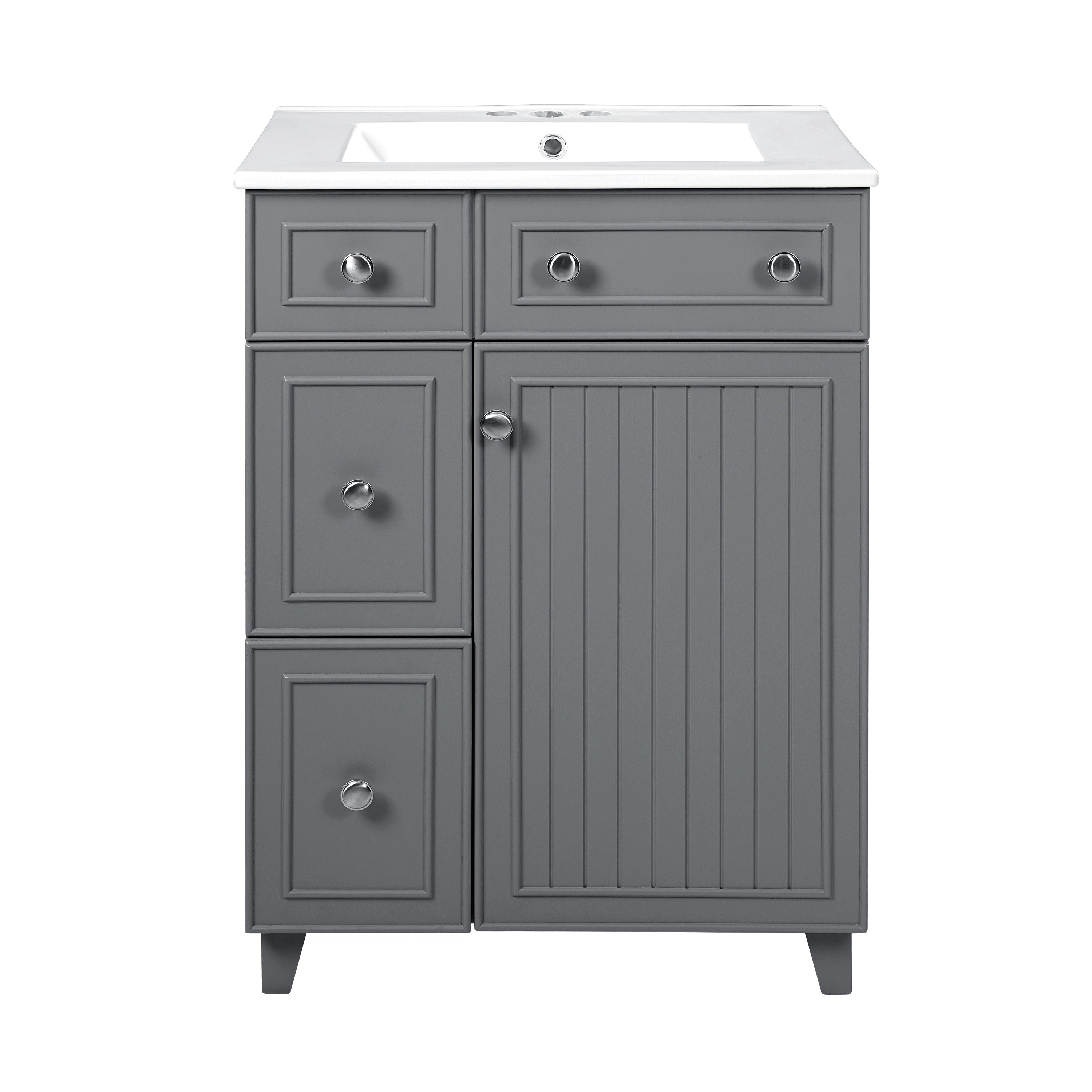 Ojo 24" Bathroom Vanity with Sink, 4 Drawers and Cabinet Storage