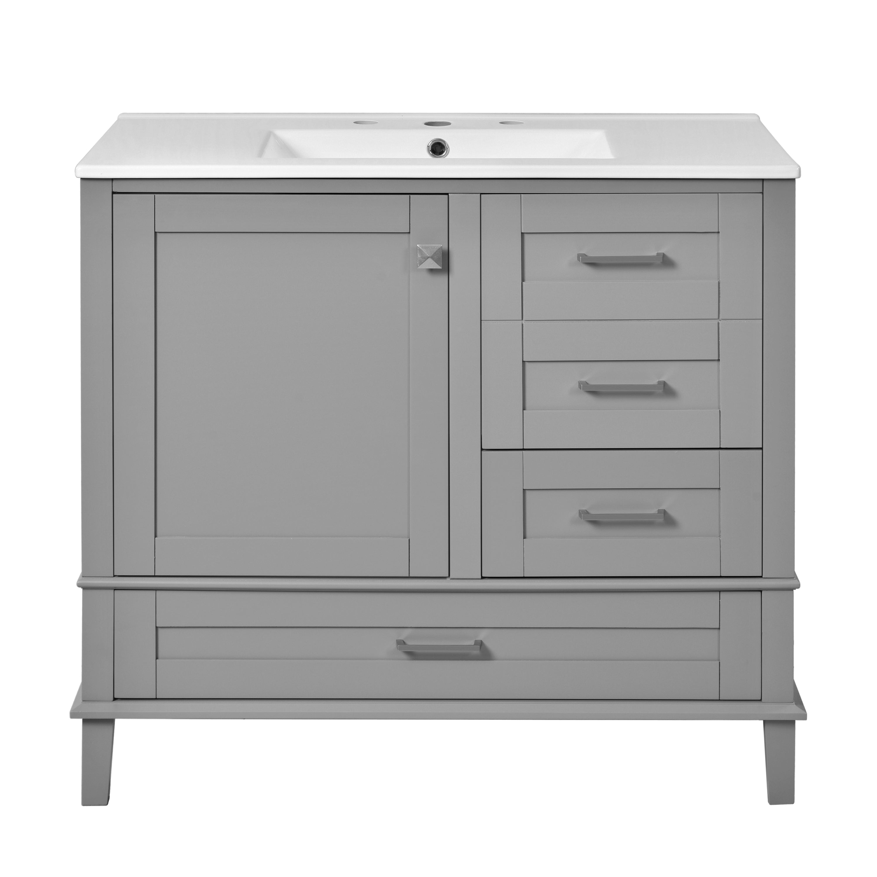 Solvang 36" Bathroom Vanity with Ceramic Sink and Storage Cabinet